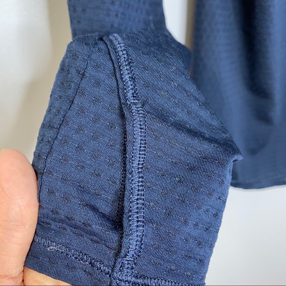 Athleta Chi Dot Mesh Navy Blue Top - Picture 5 of 10